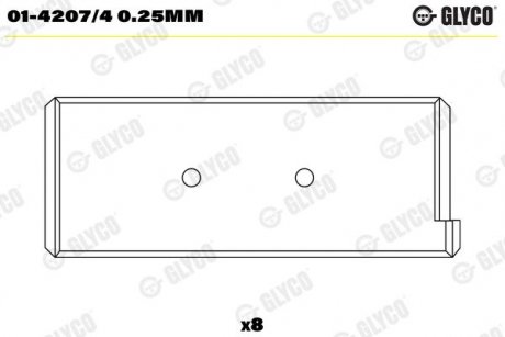 Фото автозапчастини підшипник ковзання Glyco 01-4207/4 0.25MM