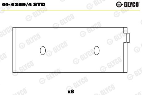 Фото автозапчастини шатунний підшипник Glyco 01-4259/4 STD