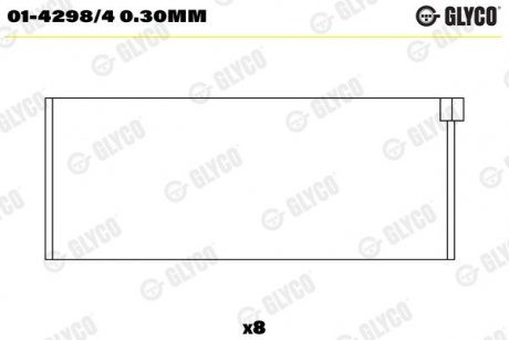 Фото автозапчастини підшипник ковзання Glyco 01-4298/4 0.30MM