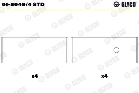 Фото автозапчастини шатунний підшипник Glyco 01-5049/4 STD