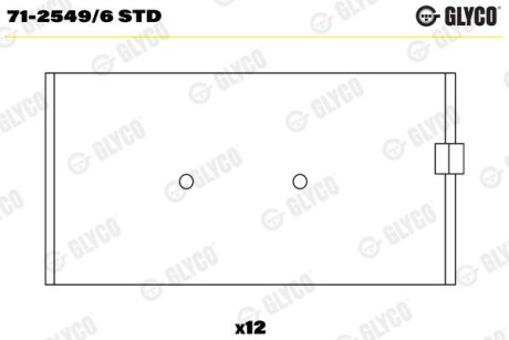 Фото автозапчасти кмп вкладишів шатуна Glyco 71-2549/6 STD