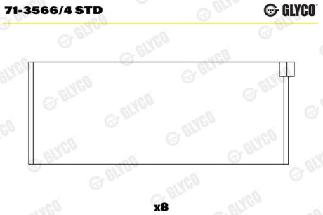 Фото автозапчастини шатунний підшипник Glyco 71-3566/4 STD