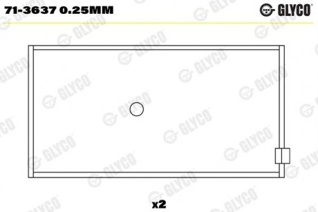 Фото автозапчасти вкладыши шатунные 0.25MM PL (ПАРА) MAN D25../D28../MB OM447/ H=36.2 SPUTTER Glyco 71-3637 0.25MM