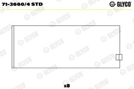 Фото автозапчастини підшипник ковзання Glyco 71-3660/4 STD