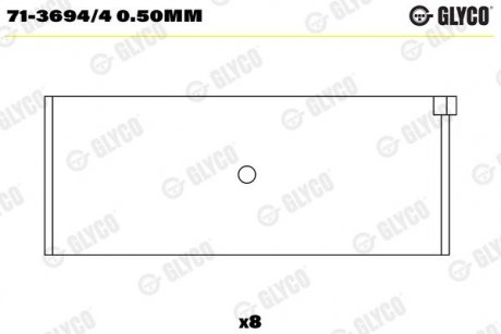 Фото автозапчастини шатунний підшипник Glyco 71-3694/4 0.50MM