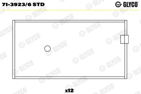 Фото автозапчастини вкладиші шатунні STD Glyco 71-3923/6 STD (фото 1)