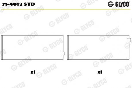 Фото автозапчастини підшипник ковзання Glyco 71-4013 STD