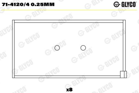 Фото автозапчасти вкладиш шатунний Glyco 71-4120/4 0.25MM