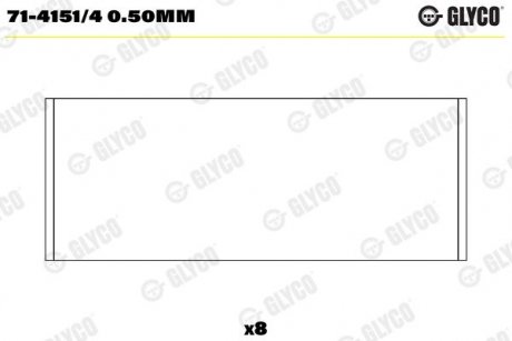 Фото автозапчастини підшипник ковзання Glyco 71-4151/4 0.50MM