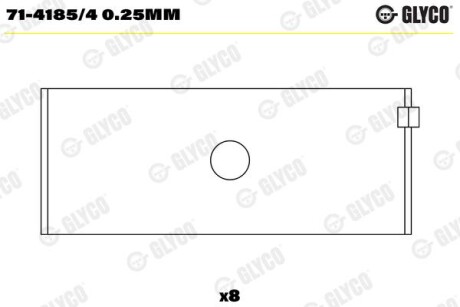 Фото автозапчастини шатунний підшипник Glyco 71-4185/4 0.25MM