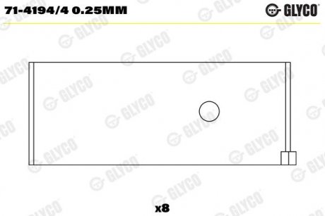 Фото автозапчастини підшипник ковзання Glyco 71-4194/4 0.25MM