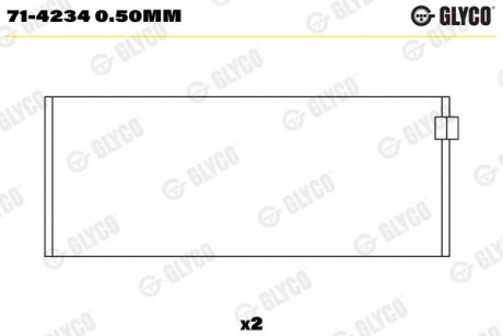 Фото автозапчастини підшипник ковзання Glyco 71-4234 0.50MM