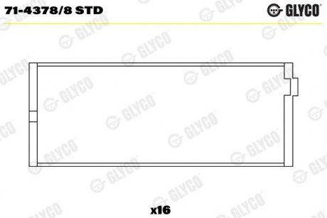 Фото автозапчасти комплект вкладишів двигуна Glyco 71-4378/8 STD