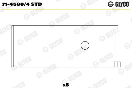 Фото автозапчасти вкладиш шатунний Glyco 71-4580/4 STD