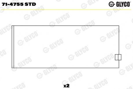 Фото автозапчасти вкладиш шатунний Glyco 71-4755 STD