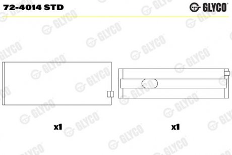 Фото автозапчастини підшипник ковзання Glyco 72-4014 STD