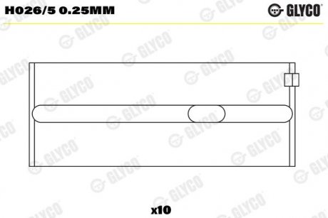 Фото автозапчастини підшипник колінчастого валу Glyco H026/5 0.25MM