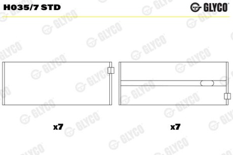 Фото автозапчастини підшипник колінчастого валу Glyco H035/7 STD