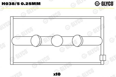 Фото автозапчастини підшипник ковзання Glyco H038/5 0.25MM