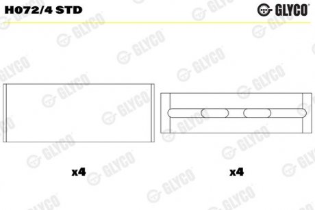 Фото автозапчастини підшипник ковзання Glyco H072/4 STD