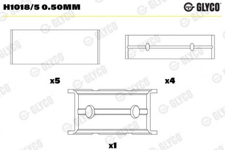 Фото автозапчастини підшипник ковзання Glyco H1018/5 0.50MM