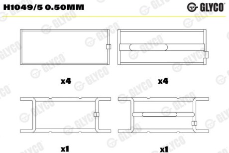 Фото автозапчастини підшипник ковзання Glyco H1049/5 0.50MM