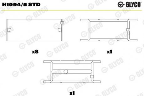 Фото автозапчасти вкладиш Glyco H1094/5 STD