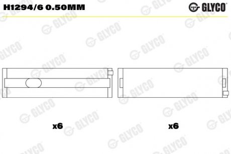 Фото автозапчастини підшипник ковзання Glyco H1294/6 0.50MM