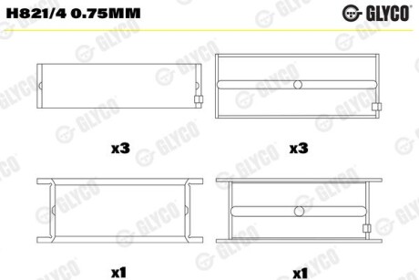 Фото автозапчастини вкладиш Glyco H8214075MM