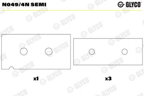 Фото автозапчасти підшипник ковзання Glyco N049/4N SEMI