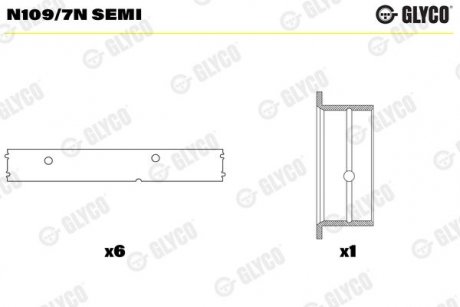 Фото автозапчасти підшипник ковзання Glyco N109/7N SEMI