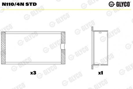 Фото автозапчасти підшипник ковзання Glyco N110/4N STD