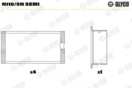 Фото автозапчасти вкладыши распредвала Glyco N110/5N SEMI