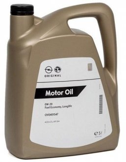 Моторное масло MOTOR OIL Longlife 0W-20 (95528693,) GM 95528694
