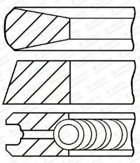 Фото автозапчастини комплект кілець на поршень GOETZE ENGINE 08-122208-00 (фото 1)