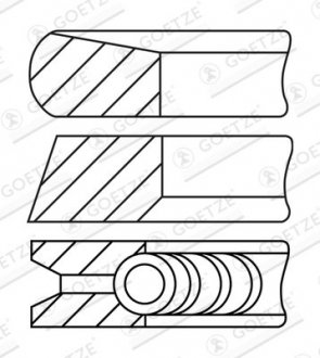 Фото автозапчасти кольца поршневые RENAULT 89,00 2,5TDi G9U 00- (GOETZE) GOETZE ENGINE 08-137500-30