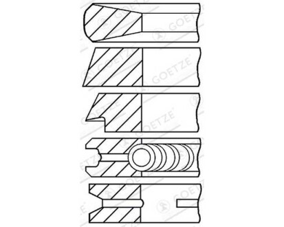 Фото автозапчастини кільця поршневі,комплект GOETZE ENGINE 08-174307-10