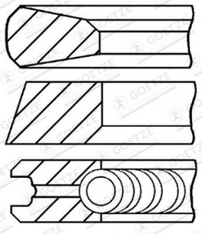 Фото автозапчасти reparatursatz kolbenringe GOETZE ENGINE 0818180000