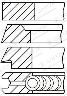 Фото автозапчасти набір кілець поршневих GOETZE ENGINE 0821481110