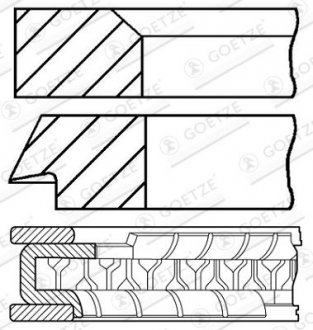 Фото автозапчасти кільця поршневі GOETZE ENGINE 08-269906-00 (фото 1)