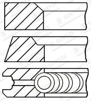 Фото автозапчасти pistonring GOETZE ENGINE 0831890010