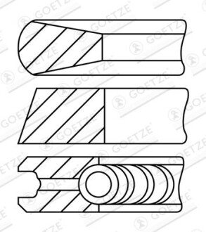 Фото автозапчасти pierscienie tlokowe kpl 1 tlok GOETZE ENGINE 0832020030