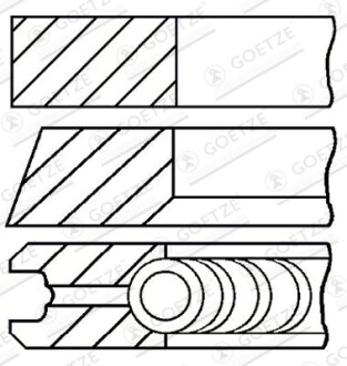 Фото автозапчасти кольца поршневые RENAULT 80,50 F8Q 1,9D (GOETZE) GOETZE ENGINE 08-336507-00