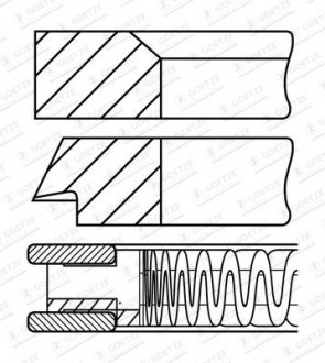 Фото автозапчастини pierscienie tlokowe kpl 1 tlok GOETZE ENGINE 0842460000