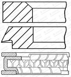 Фото автозапчасти pierscienie tlokowe kpl 1 tlok GOETZE ENGINE 0842480710