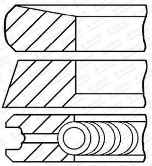 Фото автозапчастини кільця поршневі GOETZE ENGINE 08-424907-00 (фото 1)