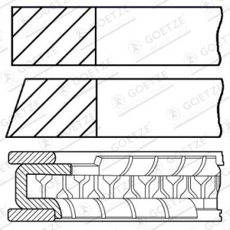 Фото автозапчасти кольца поршневые DAEWOO 68,50 1,2 x 1,5 x 2,8 mm (GOETZE) GOETZE ENGINE 08-426800-00