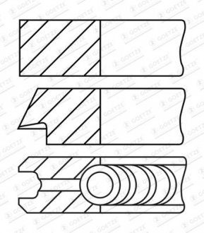 Фото автозапчасти комплект поршньових кілець (84мм (STD)) GOETZE ENGINE 0843220010 (фото 1)