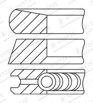 Фото автозапчасти pierscienie tlokowe kpl 1 tlok GOETZE ENGINE 0843520010