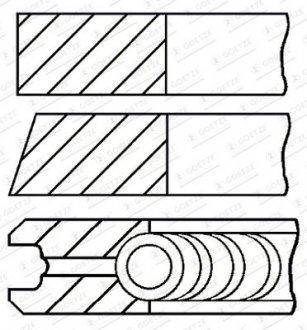 Фото автозапчасти комплект колец на поршень GOETZE ENGINE 08-435706-00